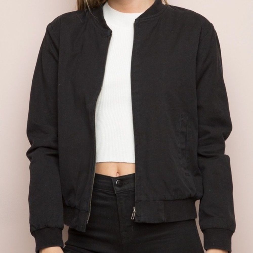 Black Brandy Melville bomber jacket